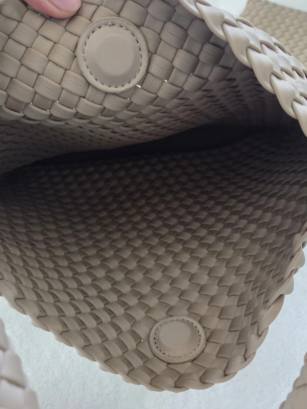 Woven Taupe Hobo Bag with Matching Pouch
